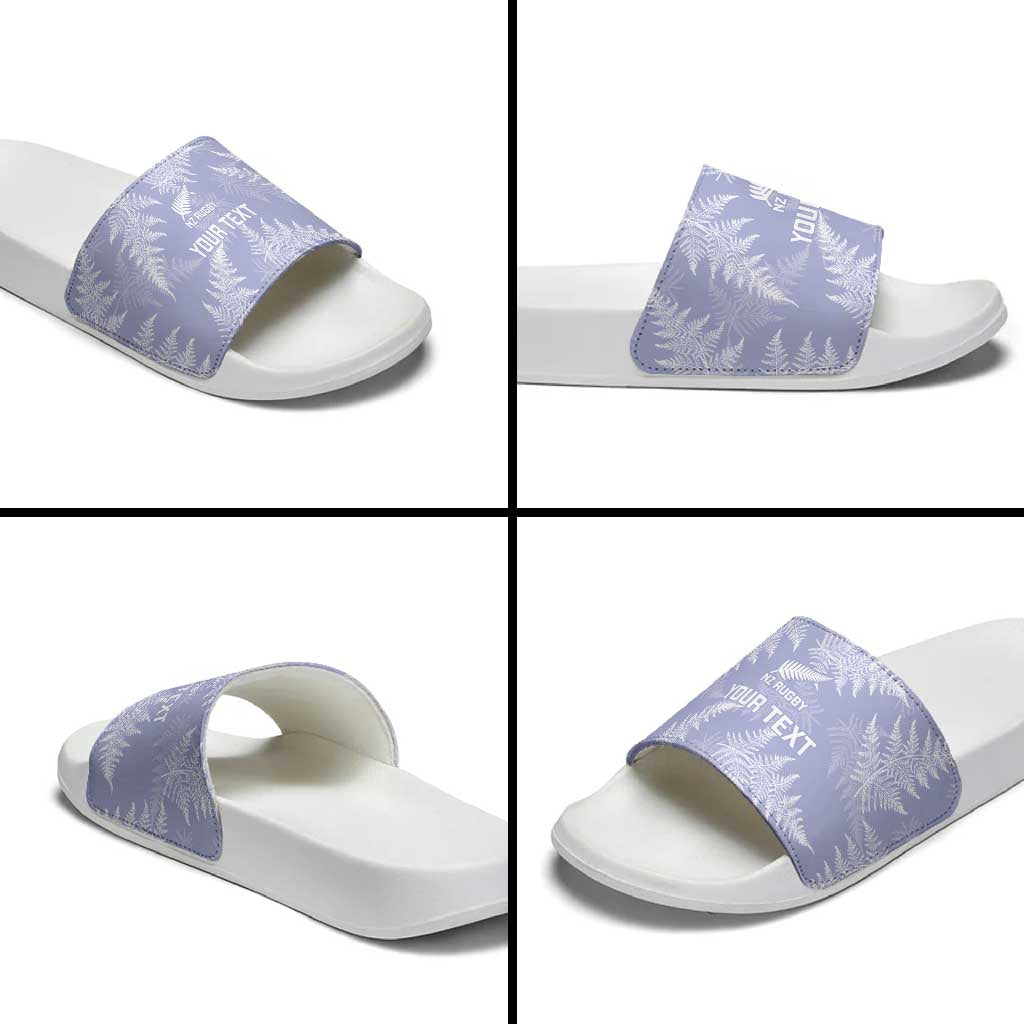 New Zealand Silver Fern Rugby Custom Slide Sandals Go Aotearoa Champions Purple Version - Polynesian Pride