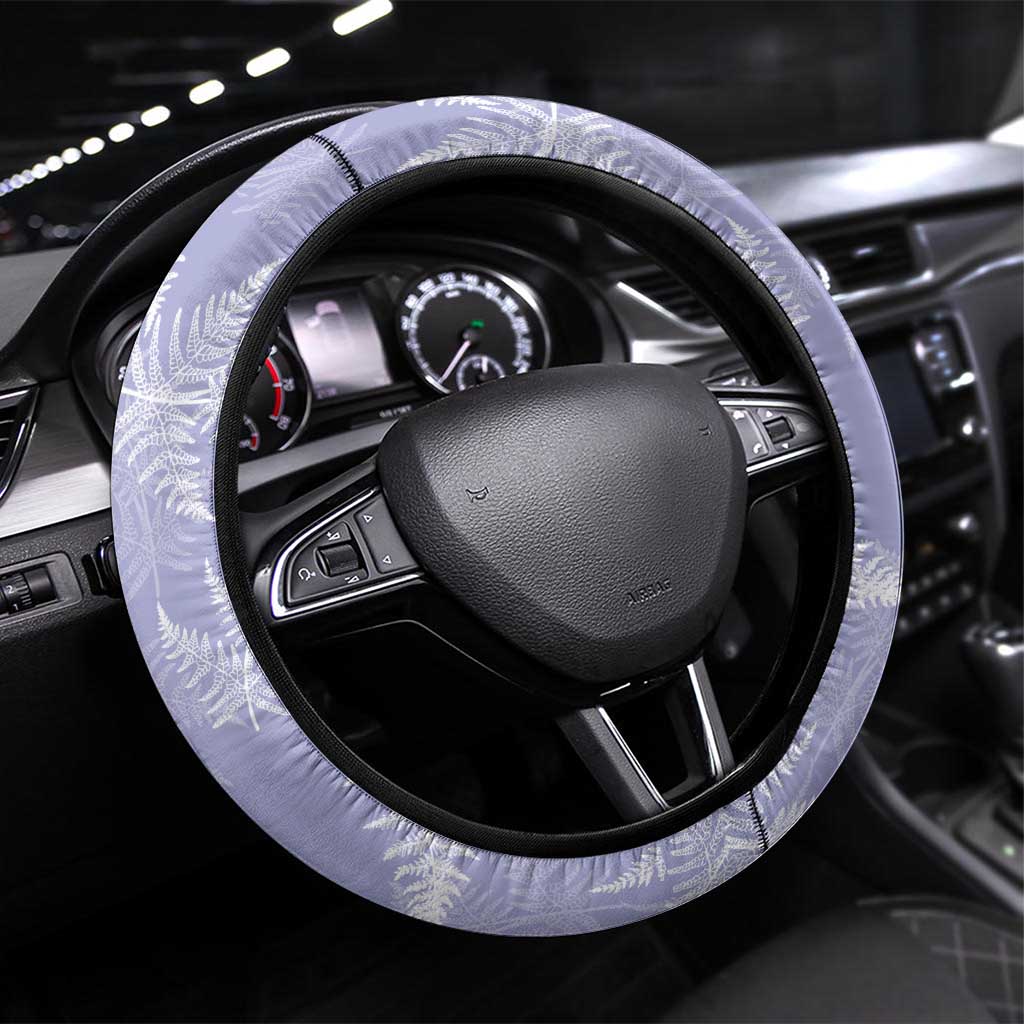 New Zealand Silver Fern Rugby Steering Wheel Cover Go Aotearoa Champions Purple Version - Polynesian Pride