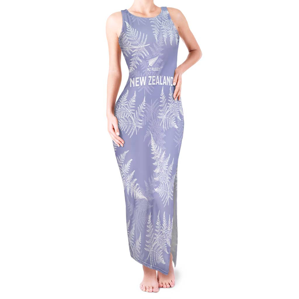 New Zealand Silver Fern Rugby Custom Tank Maxi Dress Go Aotearoa Champions Purple Version - Polynesian Pride