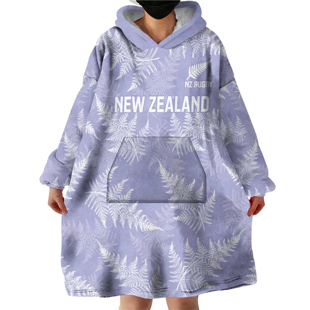New Zealand Silver Fern Rugby Custom Wearable Blanket Hoodie Go Aotearoa Champions Purple Version LT14 - Polynesian Pride