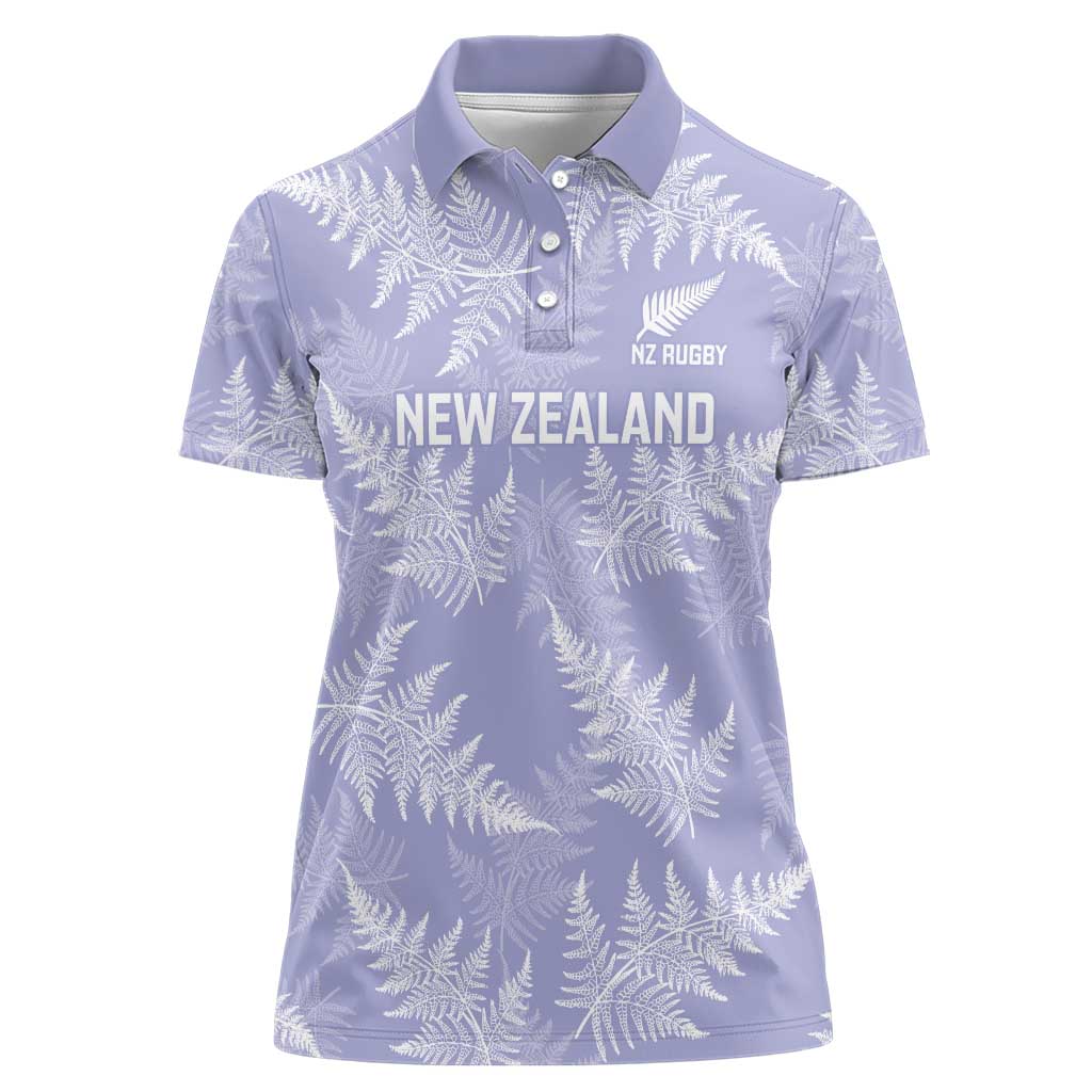 New Zealand Silver Fern Rugby Custom Women Polo Shirt Go Aotearoa Champions Purple Version LT14 Female Purple - Polynesian Pride