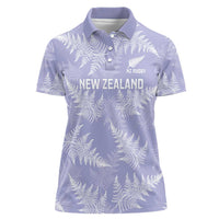 New Zealand Silver Fern Rugby Custom Women Polo Shirt Go Aotearoa Champions Purple Version LT14 Female Purple - Polynesian Pride