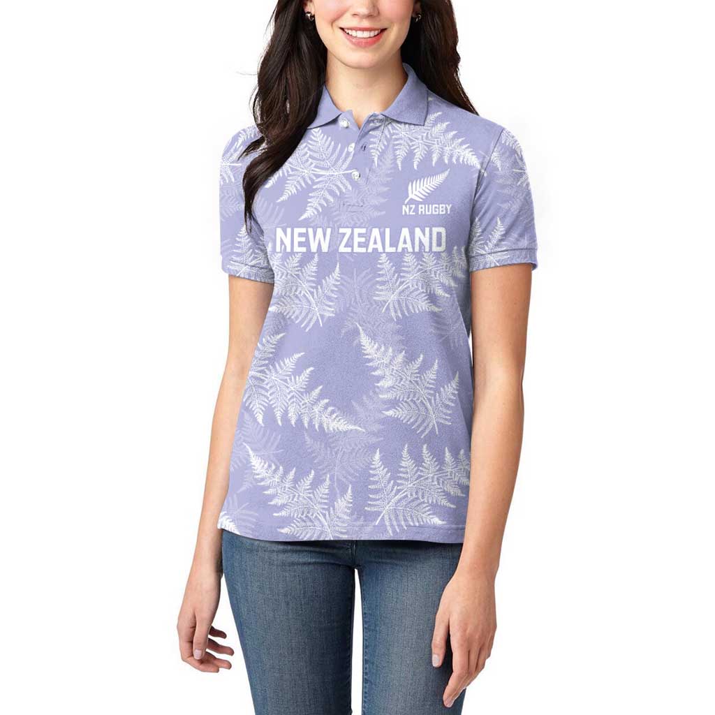 New Zealand Silver Fern Rugby Custom Women Polo Shirt Go Aotearoa Champions Purple Version LT14 - Polynesian Pride