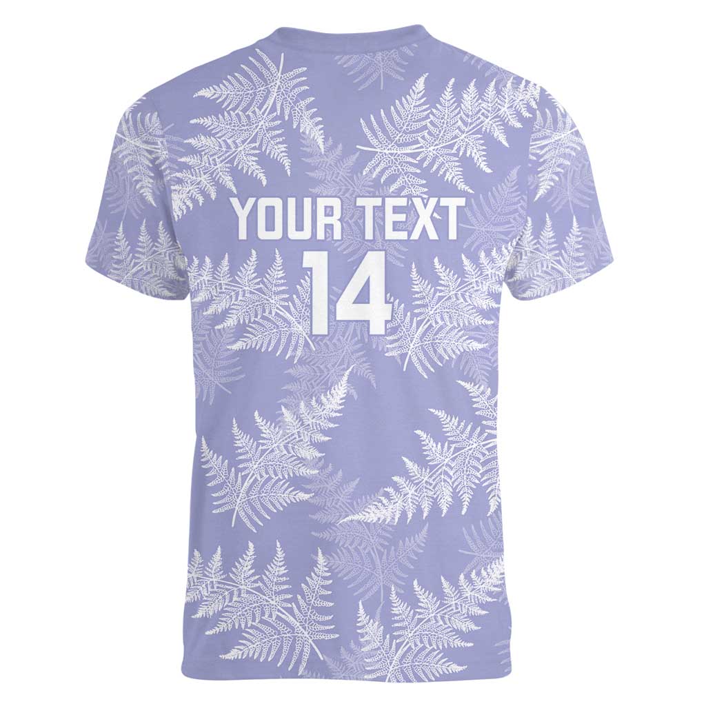 New Zealand Silver Fern Rugby Custom Women V-Neck T-Shirt Go Aotearoa Champions Purple Version LT14 - Polynesian Pride