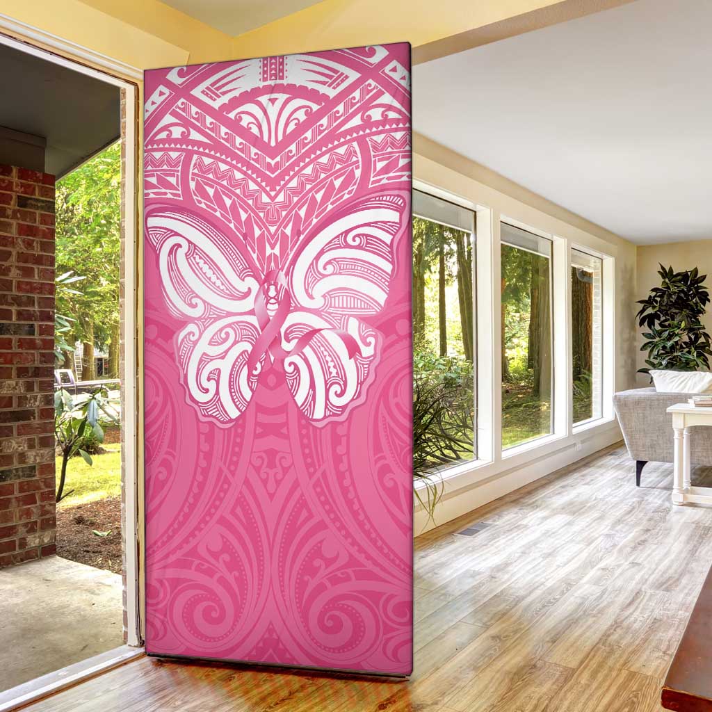 New Zealand Breast Cancer Awareness Door Cover Maori Butterfly Pink Ribbon LT14 - Polynesian Pride