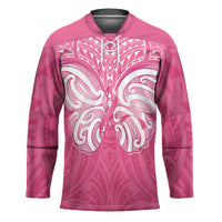 New Zealand Breast Cancer Awareness Hockey Jersey Maori Butterfly Pink Ribbon LT14 Unisex Pink - Polynesian Pride