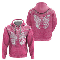 New Zealand Breast Cancer Awareness Hoodie Maori Butterfly Pink Ribbon LT14 - Polynesian Pride