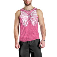 New Zealand Breast Cancer Awareness Men Tank Top Maori Butterfly Pink Ribbon LT14 - Polynesian Pride