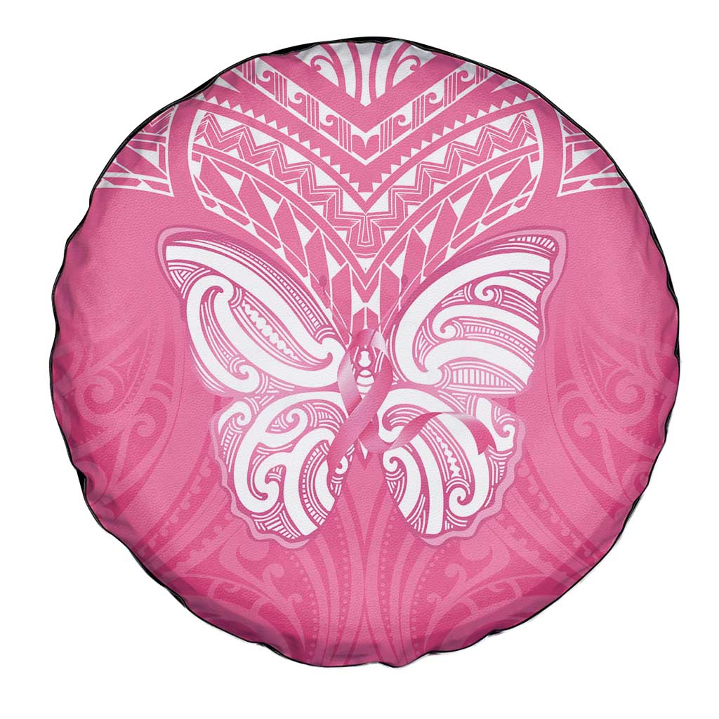 New Zealand Breast Cancer Awareness Spare Tire Cover Maori Butterfly Pink Ribbon LT14 - Polynesian Pride