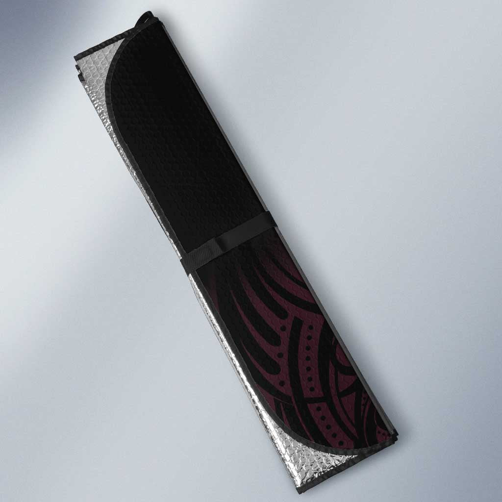 New Zealand Breast Cancer Awareness Auto Sun Shade Maori Butterfly Pink Ribbon Black Version - Polynesian Pride