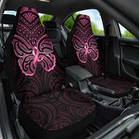 New Zealand Breast Cancer Awareness Car Seat Cover Maori Butterfly Pink Ribbon Black Version LT14 One Size Black - Polynesian Pride