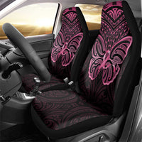 New Zealand Breast Cancer Awareness Car Seat Cover Maori Butterfly Pink Ribbon Black Version LT14 - Polynesian Pride