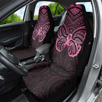 New Zealand Breast Cancer Awareness Car Seat Cover Maori Butterfly Pink Ribbon Black Version LT14 - Polynesian Pride
