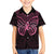 New Zealand Breast Cancer Awareness Family Matching Off Shoulder Maxi Dress and Hawaiian Shirt Maori Butterfly Pink Ribbon Black Version - Polynesian Pride