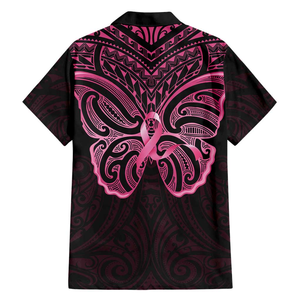 New Zealand Breast Cancer Awareness Hawaiian Shirt Maori Butterfly Pink Ribbon Black Version LT14 - Polynesian Pride
