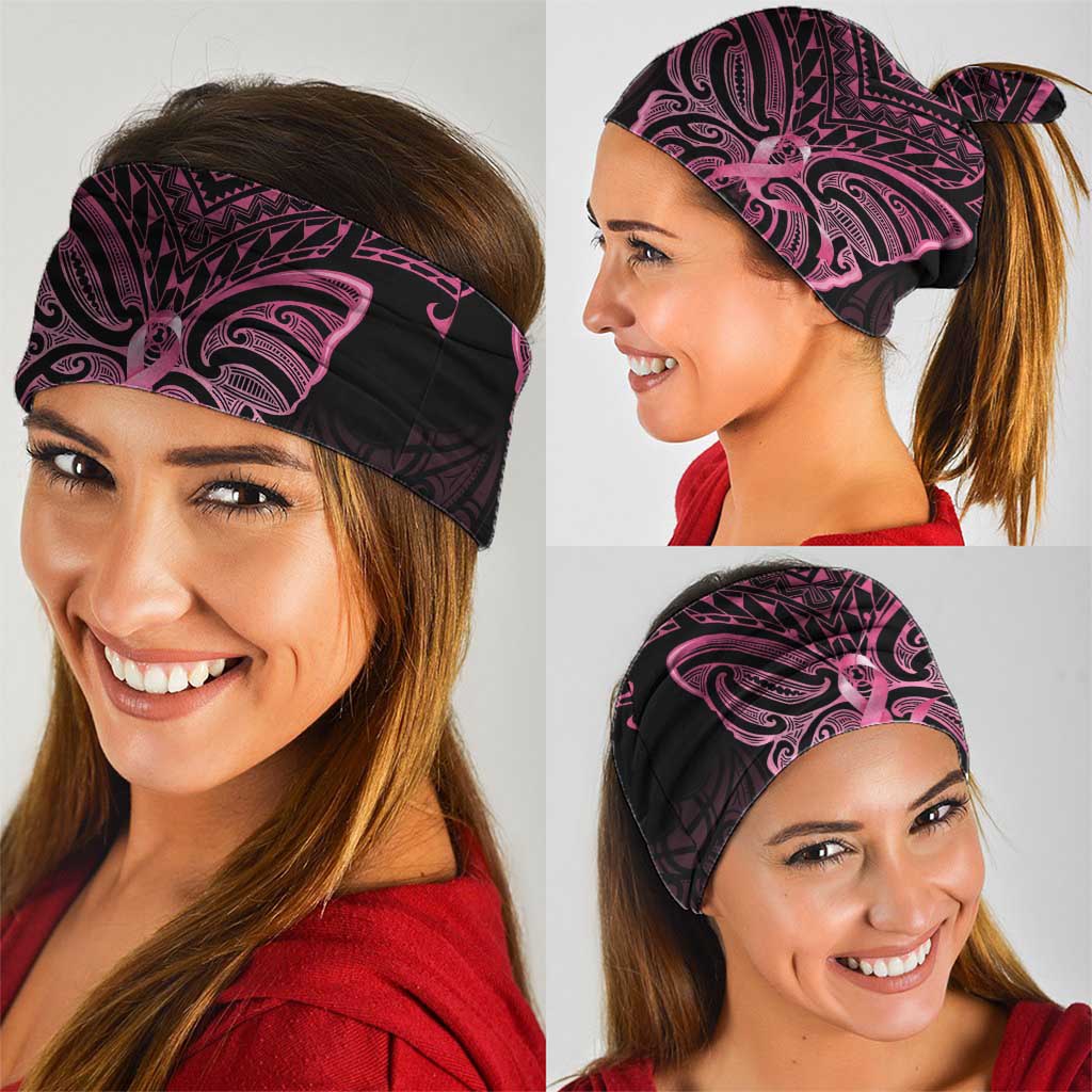 New Zealand Breast Cancer Awareness Neck Gaiter Maori Butterfly Pink Ribbon Black Version - Polynesian Pride
