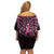 New Zealand Breast Cancer Awareness Off Shoulder Short Dress Maori Butterfly Pink Ribbon Black Version - Polynesian Pride