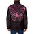 New Zealand Breast Cancer Awareness Padded Jacket Maori Butterfly Pink Ribbon Black Version - Polynesian Pride