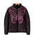 New Zealand Breast Cancer Awareness Padded Jacket Maori Butterfly Pink Ribbon Black Version - Polynesian Pride