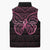 New Zealand Breast Cancer Awareness Sleeveless Puffer Jacket Maori Butterfly Pink Ribbon Black Version - Polynesian Pride