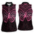 New Zealand Breast Cancer Awareness Women Sleeveless Polo Shirt Maori Butterfly Pink Ribbon Black Version - Polynesian Pride