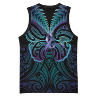 Suicide Prevention New Zealand Basketball Jersey Aotearoa Maori Butterfly Mix Silver Fern LT14 - Polynesian Pride