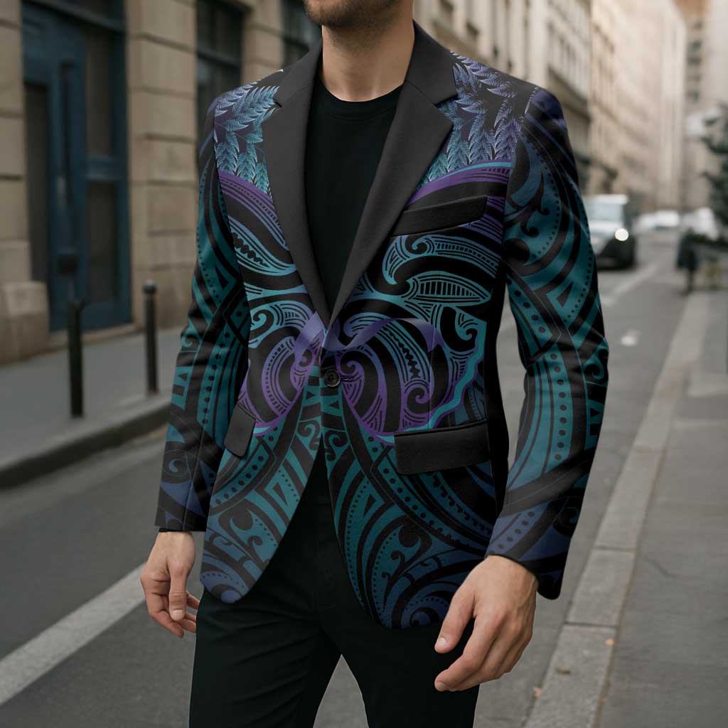 Suicide Prevention New Zealand Blazer Aotearoa Maori Butterfly Mix Silver Fern - Polynesian Pride