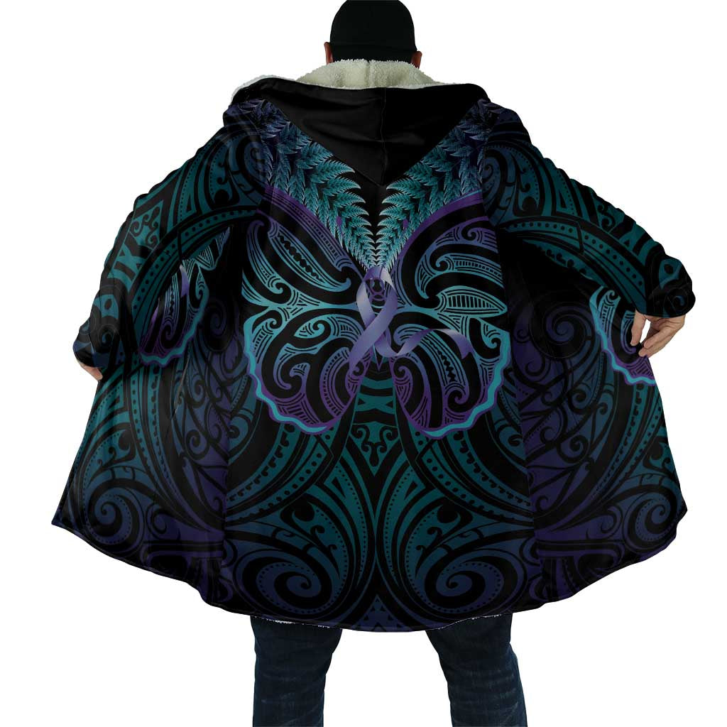 Suicide Prevention New Zealand Cloak Aotearoa Maori Butterfly Mix Silver Fern - Polynesian Pride