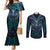 Suicide Prevention New Zealand Couples Matching Mermaid Dress and Long Sleeve Button Shirt Aotearoa Maori Butterfly Mix Silver Fern - Polynesian Pride