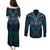 Suicide Prevention New Zealand Couples Matching Puletasi and Long Sleeve Button Shirt Aotearoa Maori Butterfly Mix Silver Fern - Polynesian Pride