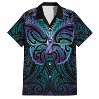 Suicide Prevention New Zealand Family Matching Long Sleeve Bodycon Dress and Hawaiian Shirt Aotearoa Maori Butterfly Mix Silver Fern LT14 Dad's Shirt - Short Sleeve Black - Polynesian Pride
