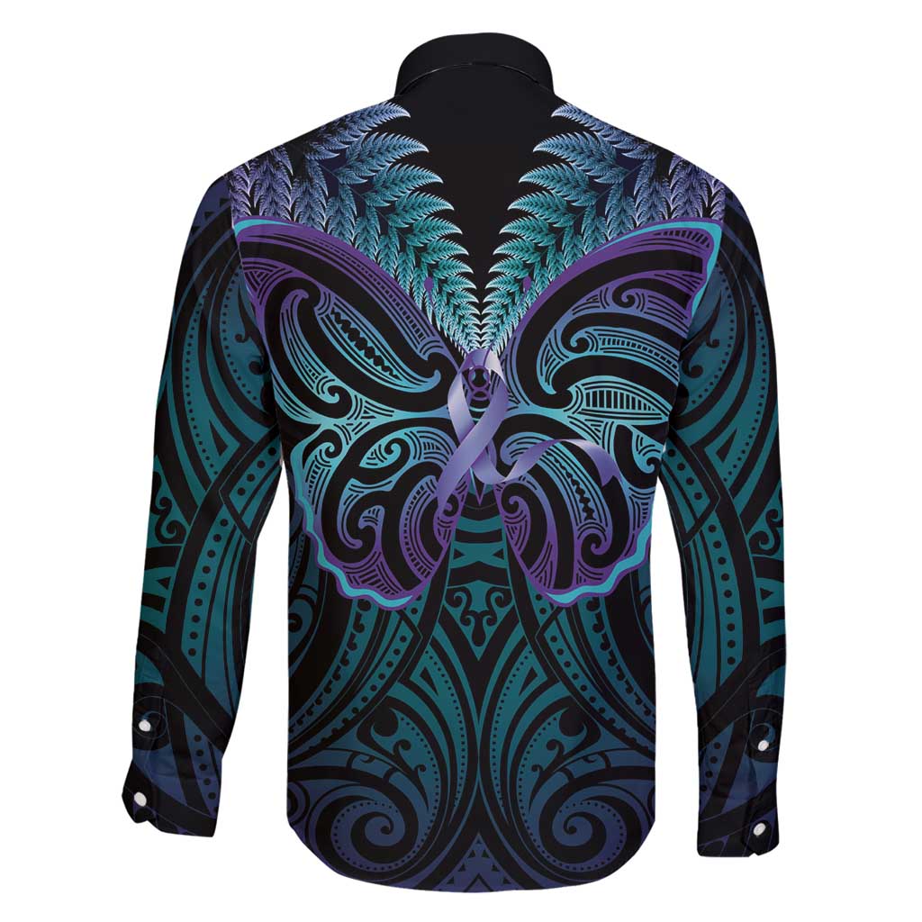 Suicide Prevention New Zealand Family Matching Long Sleeve Bodycon Dress and Hawaiian Shirt Aotearoa Maori Butterfly Mix Silver Fern LT14 - Polynesian Pride