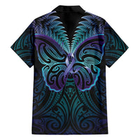 Suicide Prevention New Zealand Family Matching Puletasi and Hawaiian Shirt Aotearoa Maori Butterfly Mix Silver Fern LT14 - Polynesian Pride