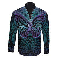 Suicide Prevention New Zealand Family Matching Tank Maxi Dress and Hawaiian Shirt Aotearoa Maori Butterfly Mix Silver Fern LT14 - Polynesian Pride