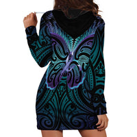 Suicide Prevention New Zealand Hoodie Dress Aotearoa Maori Butterfly Mix Silver Fern LT14 - Polynesian Pride