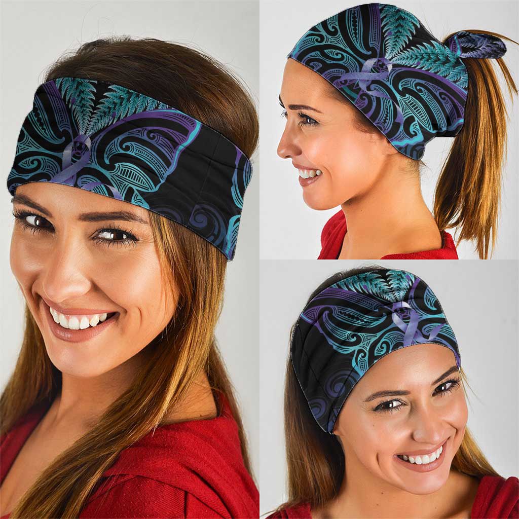 Suicide Prevention New Zealand Neck Gaiter Aotearoa Maori Butterfly Mix Silver Fern - Polynesian Pride