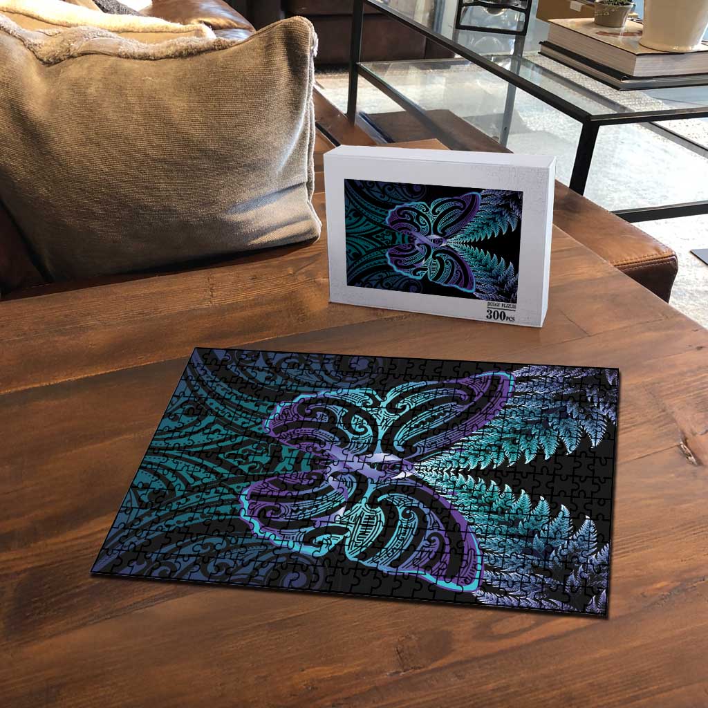 Suicide Prevention New Zealand Puzzle Aotearoa Maori Butterfly Mix Silver Fern - Polynesian Pride
