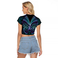 Suicide Prevention New Zealand Raglan Cropped T Shirt Aotearoa Maori Butterfly Mix Silver Fern - Polynesian Pride