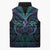 Suicide Prevention New Zealand Sleeveless Puffer Jacket Aotearoa Maori Butterfly Mix Silver Fern - Polynesian Pride