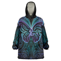 Suicide Prevention New Zealand Wearable Blanket Hoodie Aotearoa Maori Butterfly Mix Silver Fern LT14 One Size Black - Polynesian Pride