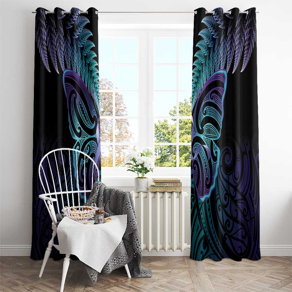 Suicide Prevention New Zealand Window Curtain Aotearoa Maori Butterfly Mix Silver Fern - Polynesian Pride