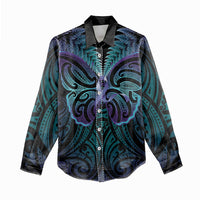Suicide Prevention New Zealand Women Casual Shirt Aotearoa Maori Butterfly Mix Silver Fern LT14 - Polynesian Pride