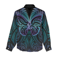 Suicide Prevention New Zealand Women Casual Shirt Aotearoa Maori Butterfly Mix Silver Fern LT14 - Polynesian Pride