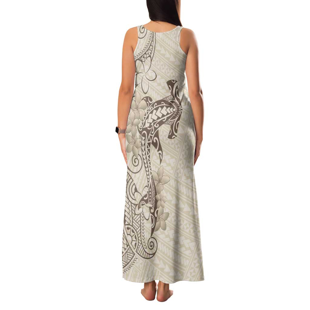 Beige Hawaii Family Matching Tank Maxi Dress and Hawaiian Shirt Hammerhead Shark Tattoo Curve Polynesian LT14 - Polynesian Pride