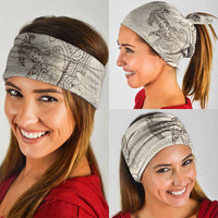 Beige Hawaii Neck Gaiter Hammerhead Shark Tattoo Curve Polynesian - Polynesian Pride