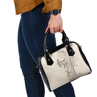 Beige Hawaii Shoulder Handbag Hammerhead Shark Tattoo Curve Polynesian - Polynesian Pride