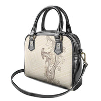 Beige Hawaii Shoulder Handbag Hammerhead Shark Tattoo Curve Polynesian - Polynesian Pride