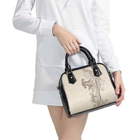 Beige Hawaii Shoulder Handbag Hammerhead Shark Tattoo Curve Polynesian - Polynesian Pride