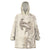 Beige Hawaii Wearable Blanket Hoodie Hammerhead Shark Tattoo Curve Polynesian - Polynesian Pride