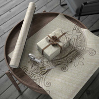 Beige Hawaii Wrapping Paper Hammerhead Shark Tattoo Curve Polynesian - Polynesian Pride